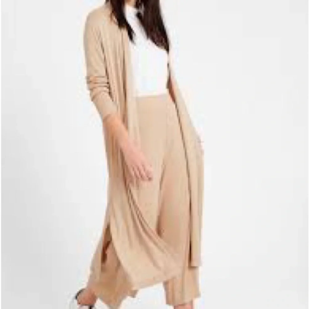 Linen Blend boho open front duster/cover up w resort vacay shabby chic vibe - Picture 2 of 13
